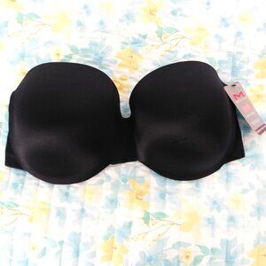 Maidenform Full‎ Coverage Strapless Underwire Bra DM9472 Black 38DD Multi-way
